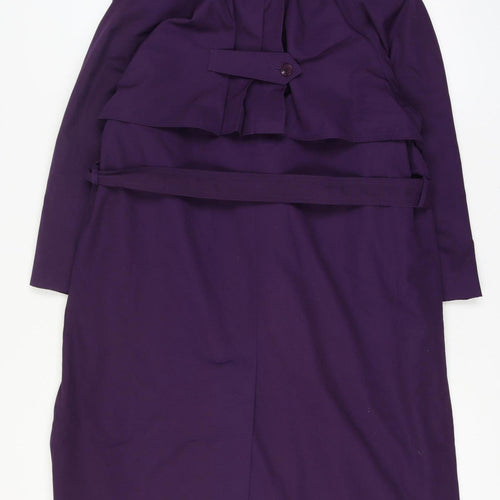 V.I.Petites Women's Purple Belted Trench Coat Size 10 Petite