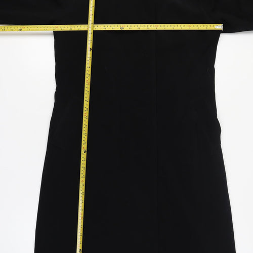 Calvin Klein Women's Black Long Trench Coat Size S Lined Polyester