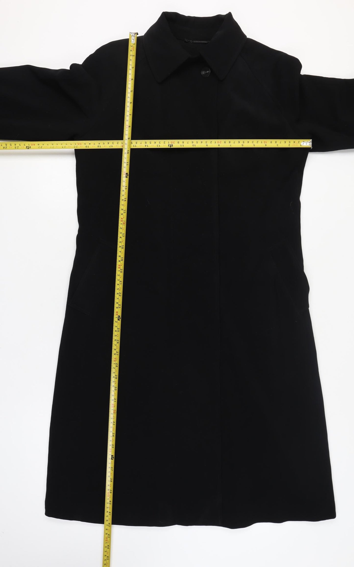 Calvin Klein Women's Black Long Trench Coat Size S Lined Polyester
