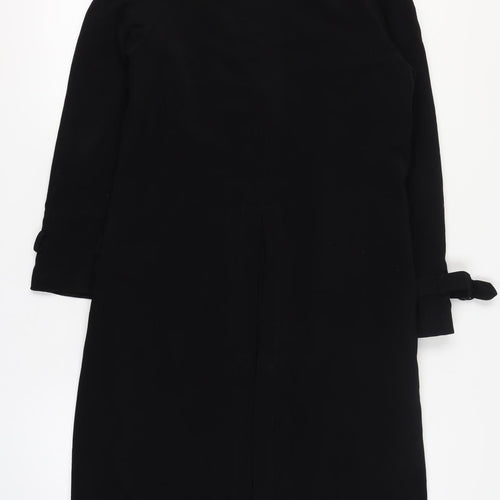 Calvin Klein Women's Black Long Trench Coat Size S Lined Polyester