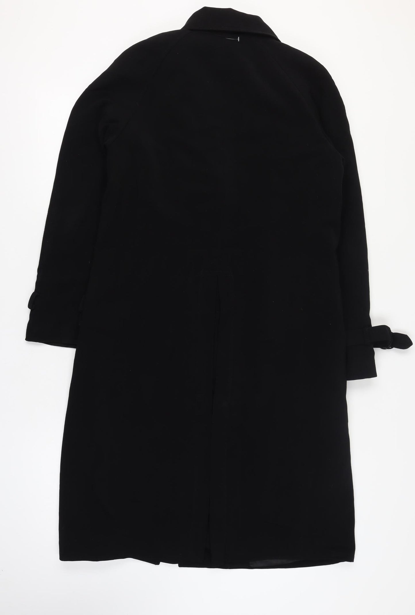 Calvin Klein Women's Black Long Trench Coat Size S Lined Polyester