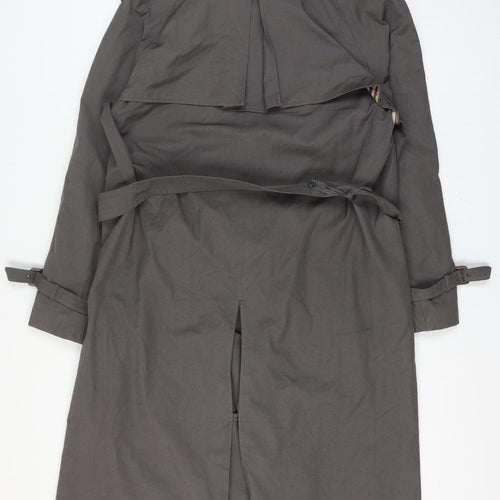 Bradley Jons Men Grey 42 Trench Coat Rain Repellent Belted Lined Classic