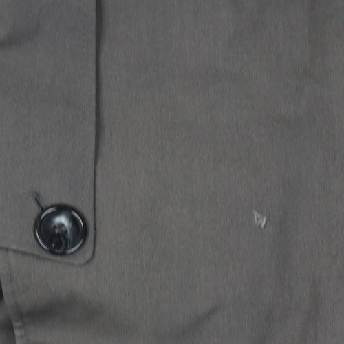 Bradley Jons Men Grey 42 Trench Coat Rain Repellent Belted Lined Classic