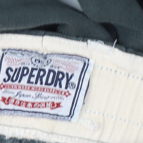 Superdry Womens Black Track Pants Size 14 Side Stripe Casual Fleece Joggers