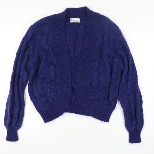 Emreco Women’s Blue Cable Knit Mohair Wool Cardigan M