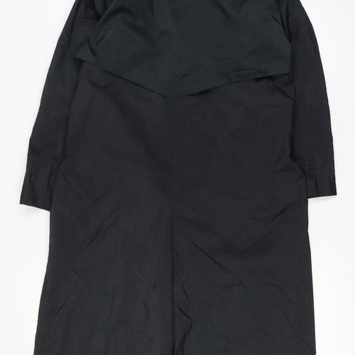 Rue Grenelle Women's Black Long Trench Coat Size 16 Waterproof