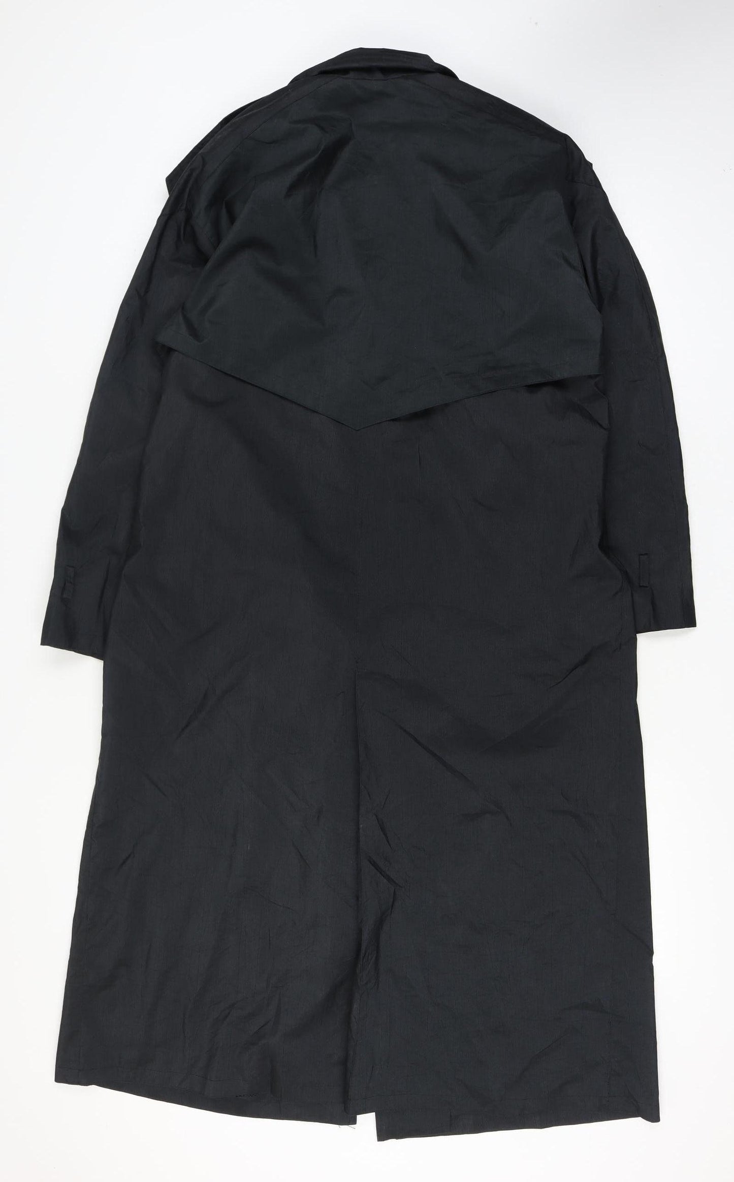 Rue Grenelle Women's Black Long Trench Coat Size 16 Waterproof