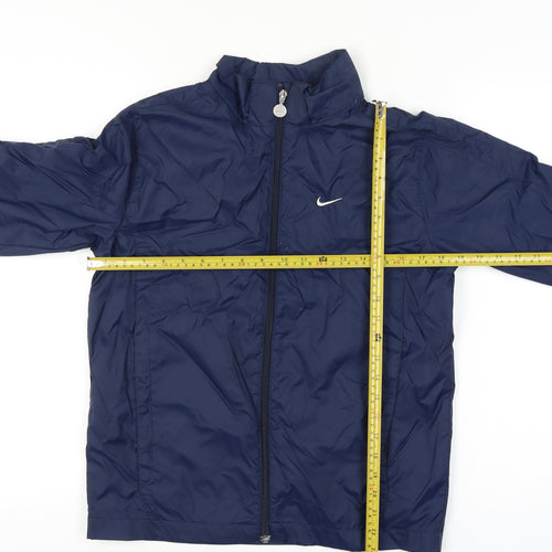 Nike Boys Blue 10-12 Years Windbreaker Jacket Lightweight Zip Sports Top