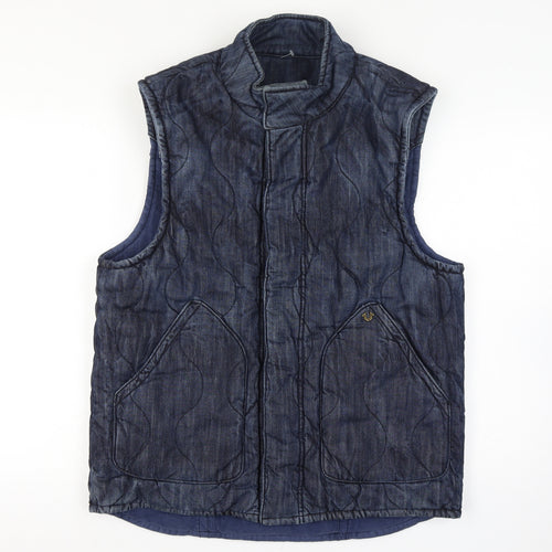 True Religion Reversible Men's Blue Quilted Denim Waistcoat Size XL Casual