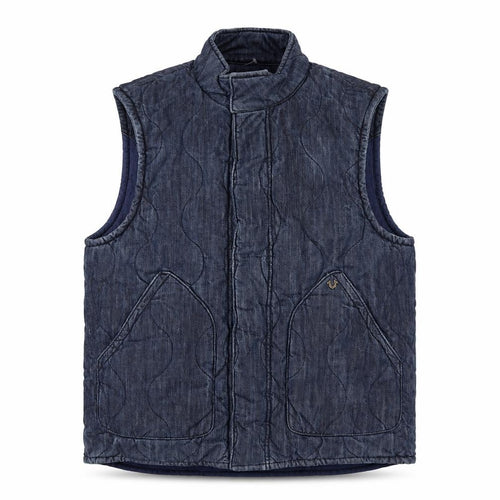 True Religion Reversible Men's Blue Quilted Denim Waistcoat Size XL Casual