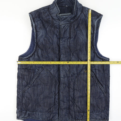 True Religion Reversible Men's Blue Quilted Denim Waistcoat Size XL Casual