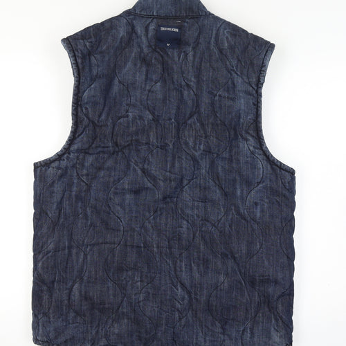True Religion Reversible Men's Blue Quilted Denim Waistcoat Size XL Casual