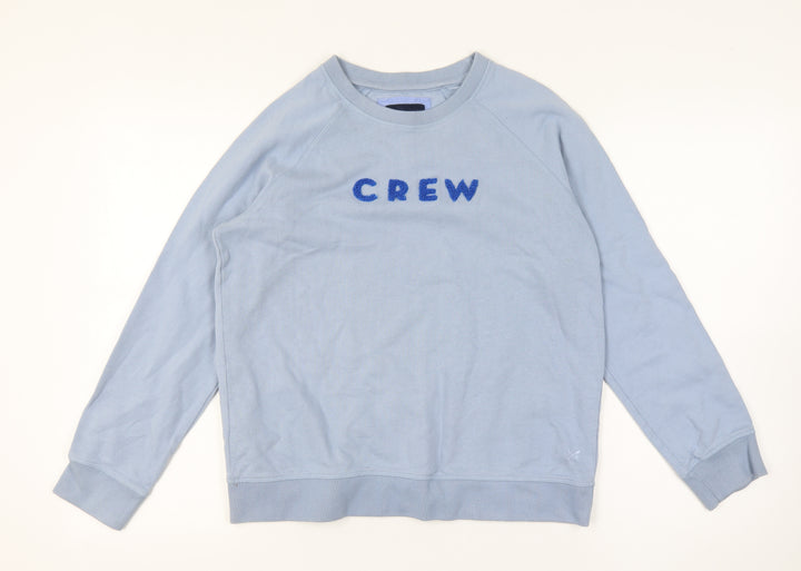 Crew Clothing Company Women Blue Cotton Pullover Sweatshirt Size M
