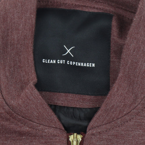 Clean Cut Copenhagen Men's Brown Bomber Jacket Size M Zip Up Cotton Blend