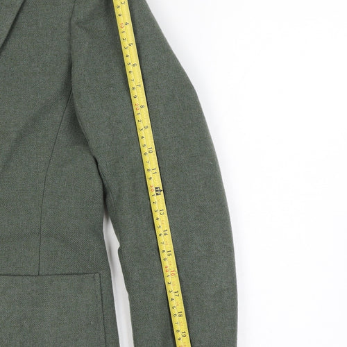 Glenscot Women Vintage Green Pure Wool Two-Button Blazer UK 16