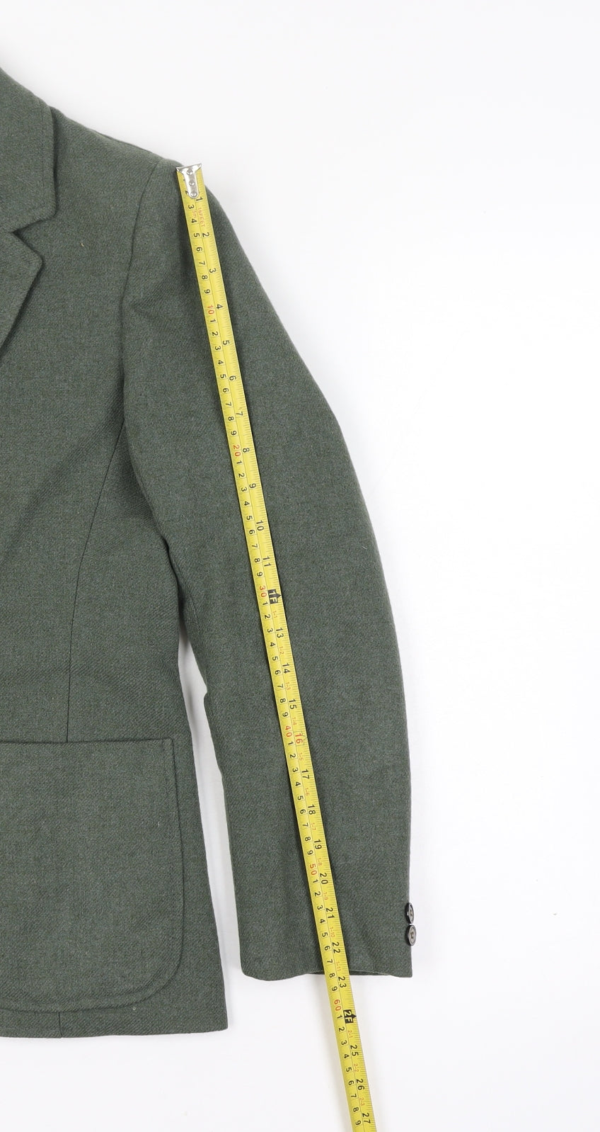 Glenscot Women Vintage Green Pure Wool Two-Button Blazer UK 16