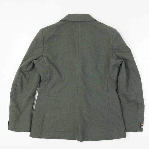 Glenscot Women Vintage Green Pure Wool Two-Button Blazer UK 16