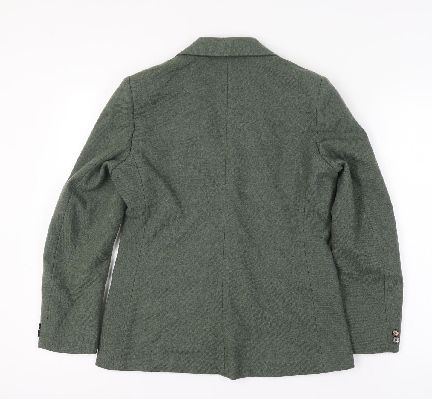 Glenscot Women Vintage Green Pure Wool Two-Button Blazer UK 16