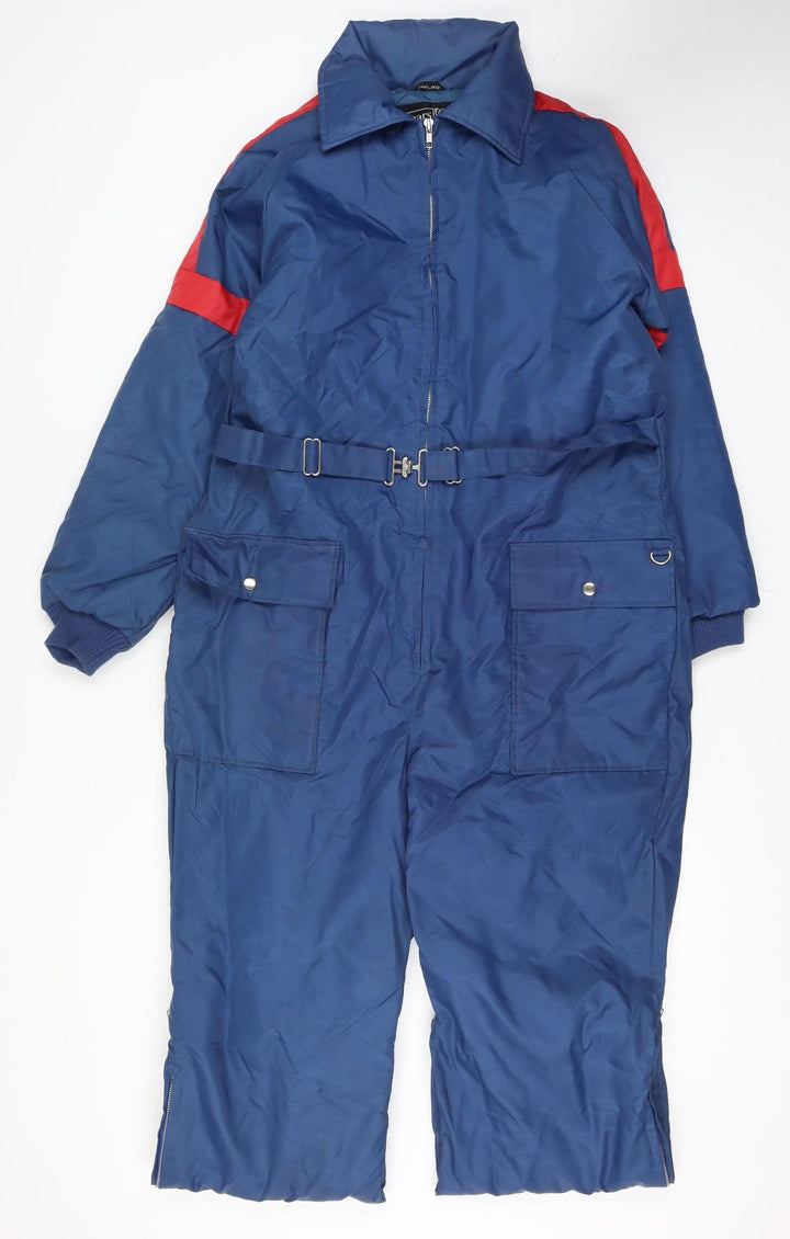 Sears Men's Blue M Insulated Nylon Belted Winter Snow Pants