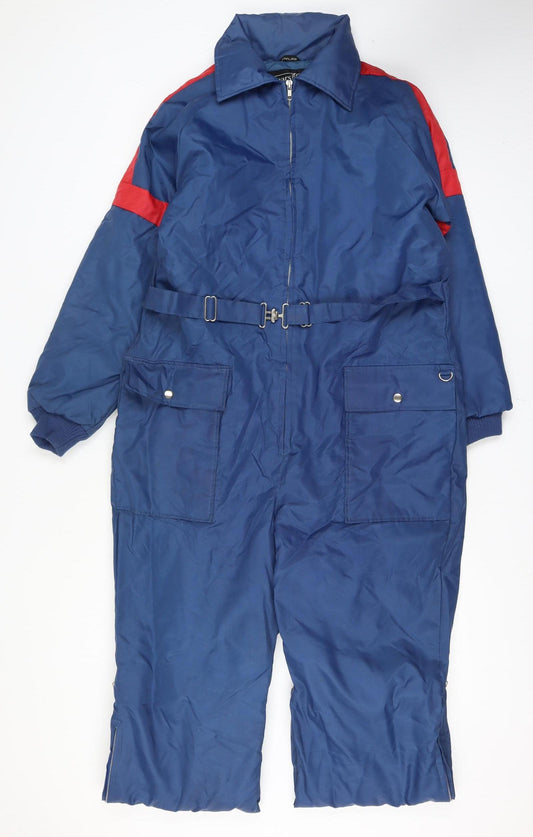 Sears Men's Blue M Insulated Nylon Belted Winter Snow Pants