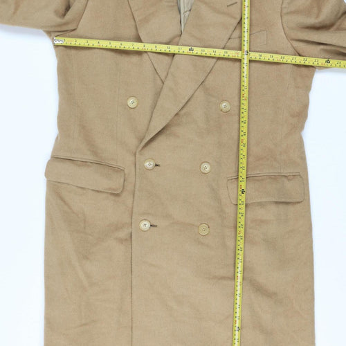 Ermenegildo Zegna Men’s Beige Camelhair Long Overcoat Size 44 Classic Fit