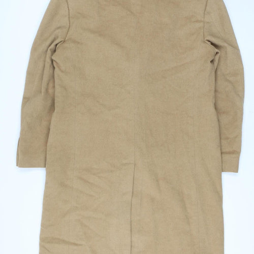 Ermenegildo Zegna Men’s Beige Camelhair Long Overcoat Size 44 Classic Fit