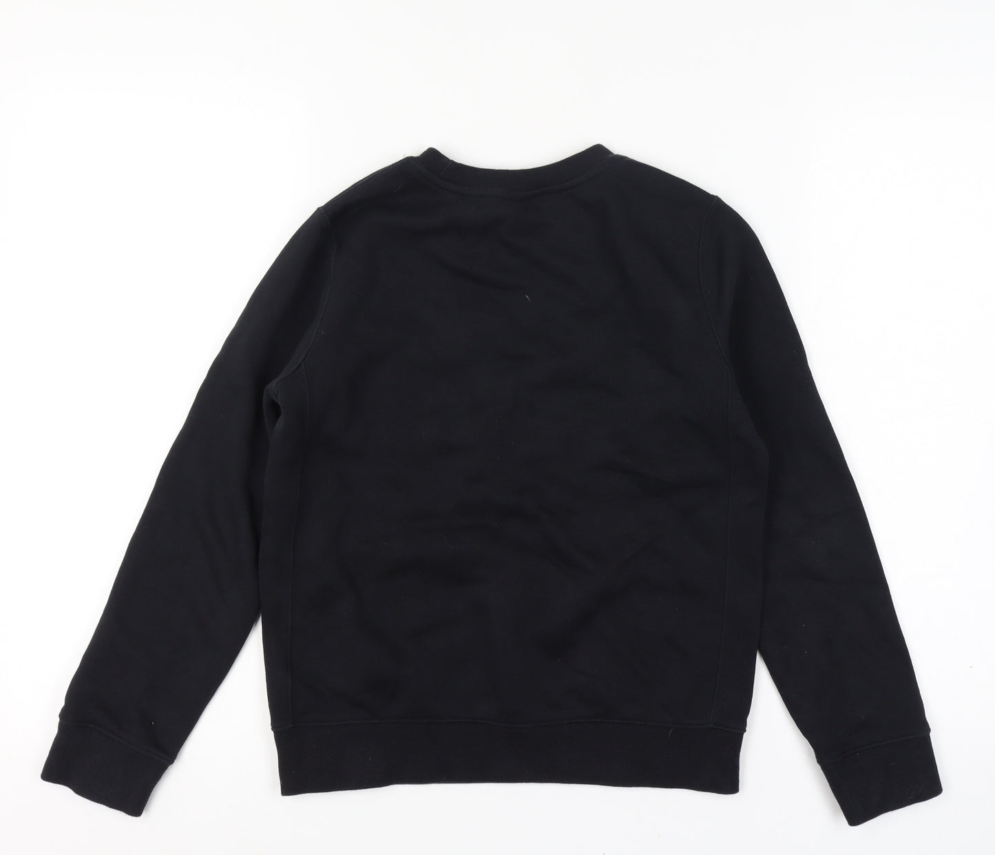 Nike Boys Black Medium Crew Neck Pullover Sweatshirt with Logo Print