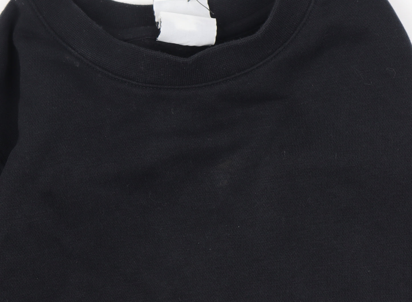 Nike Boys Black Medium Crew Neck Pullover Sweatshirt with Logo Print