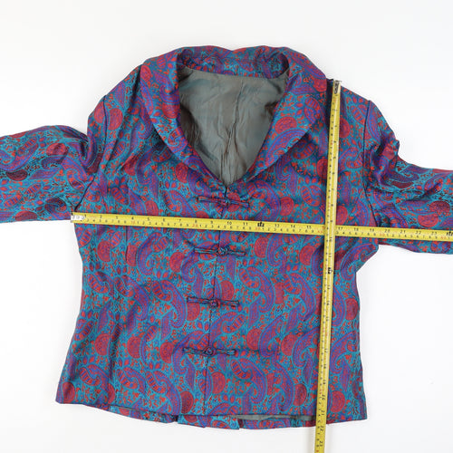 Women's Multicoloured Silk Blend Paisley Blazer Jacket Size 14