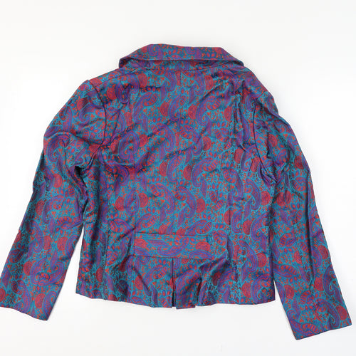 Women's Multicoloured Silk Blend Paisley Blazer Jacket Size 14