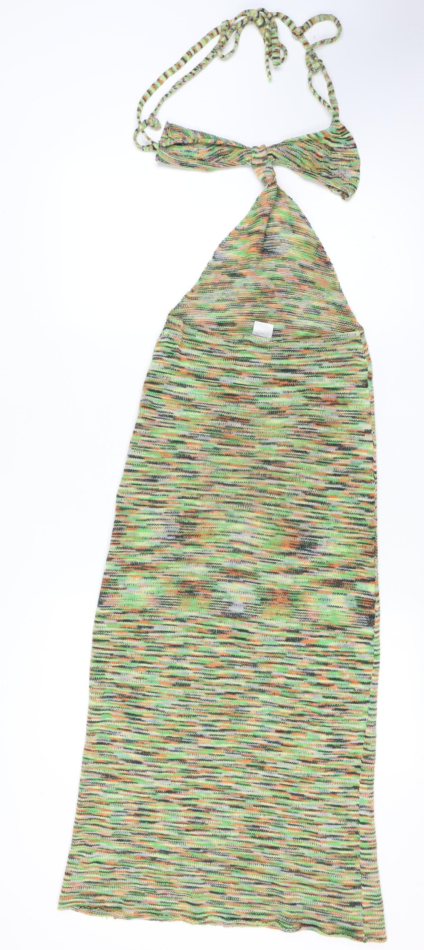 Jaded London Women Multicoloured Halter Slip Midi Dress M