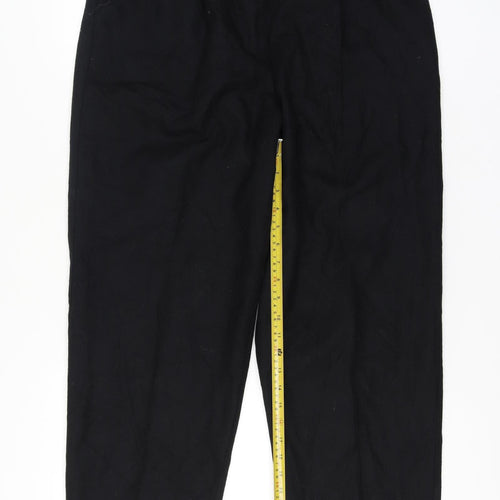 Norton McNaughton Women’s Black Wool Pleated Classic Trousers 32in