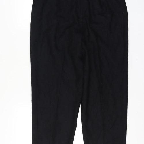 Norton McNaughton Women’s Black Wool Pleated Classic Trousers 32in