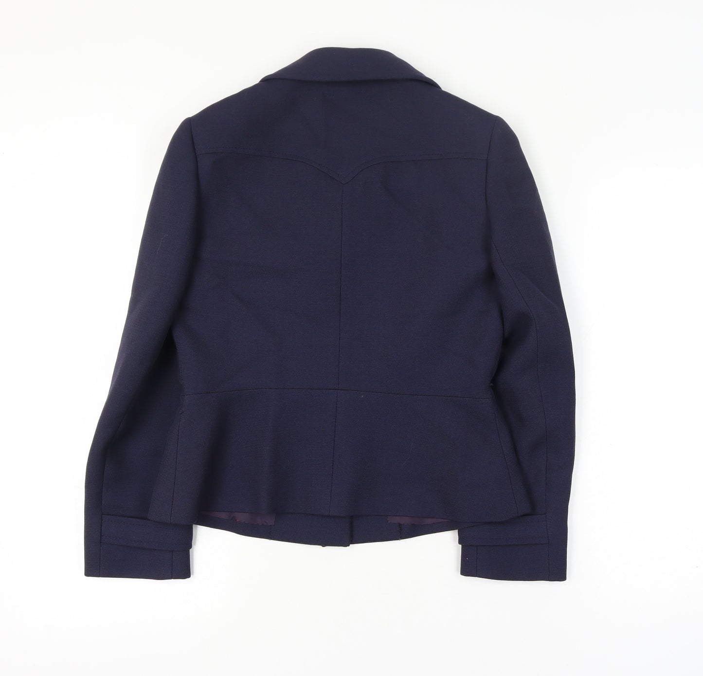 Dereta London Womens Navy Wool Suit Jacket UK 8-10 Classic Single-Breasted Blazer