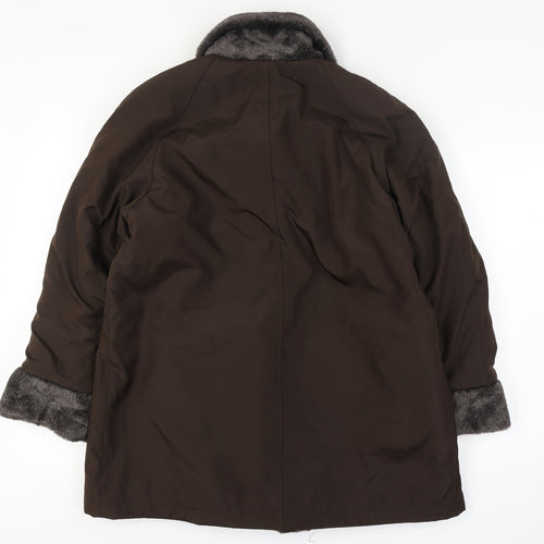 Reversible Apropos Women Brown Faux Fur Reversible Mid-Length Coat Size 6