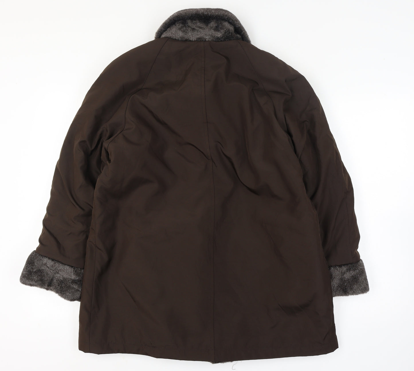 Reversible Apropos Women Brown Faux Fur Reversible Mid-Length Coat Size 6