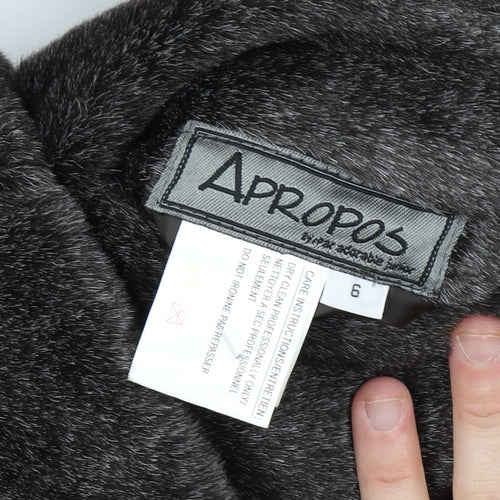 Reversible Apropos Women Brown Faux Fur Reversible Mid-Length Coat Size 6