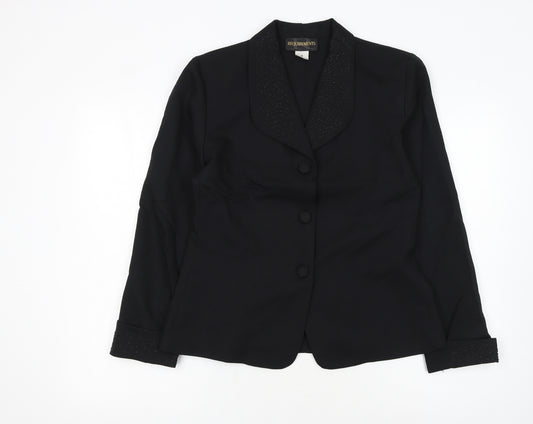 Requirements Women Black Size 12 Shawl Lapel Beaded Blazer