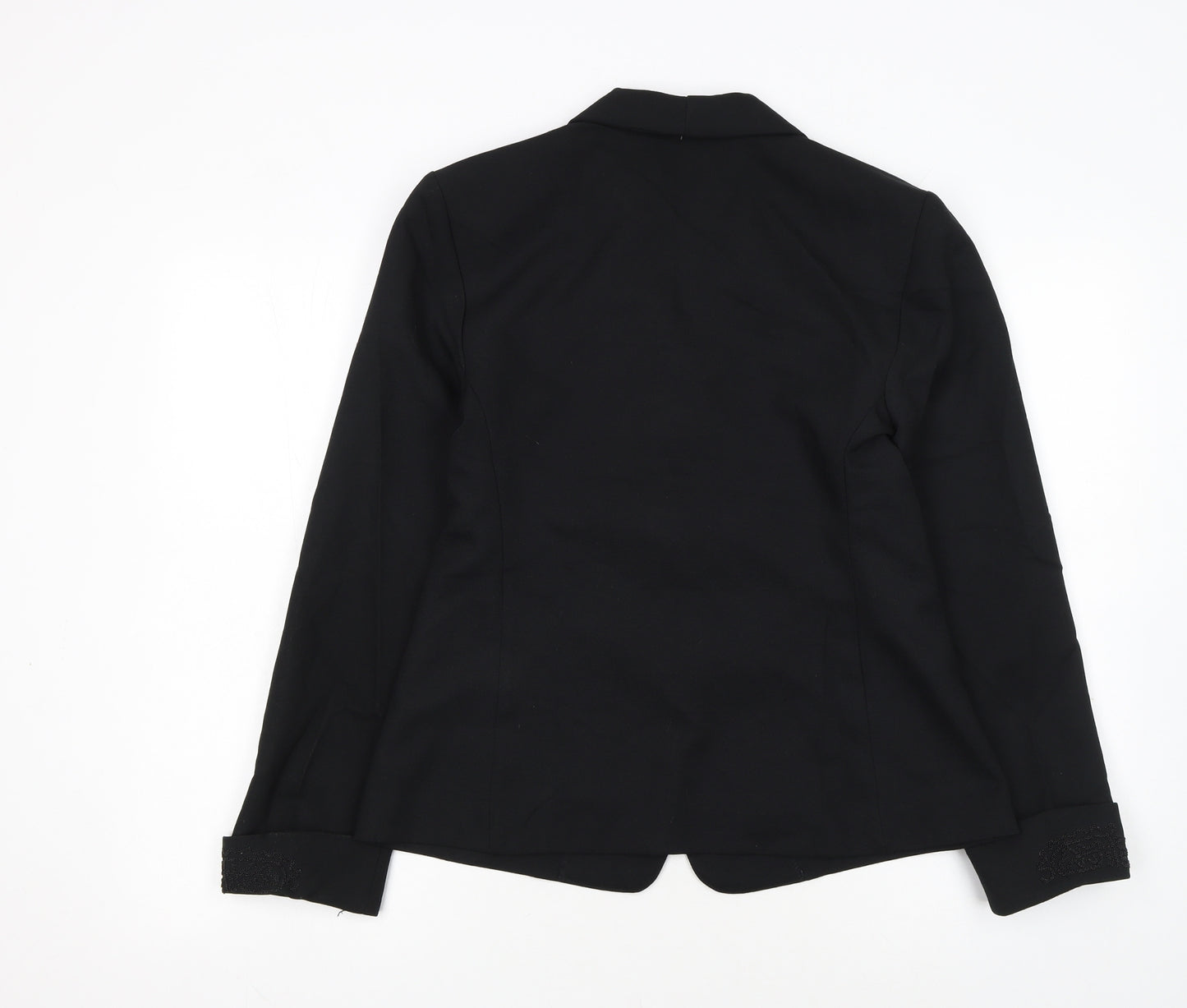 Requirements Women Black Size 12 Shawl Lapel Beaded Blazer