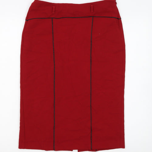 Marks and Spencer Women Red Pencil Skirt Size 10 Lined Workwear