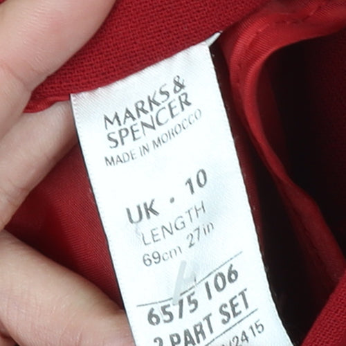 Marks and Spencer Women Red Pencil Skirt Size 10 Lined Workwear