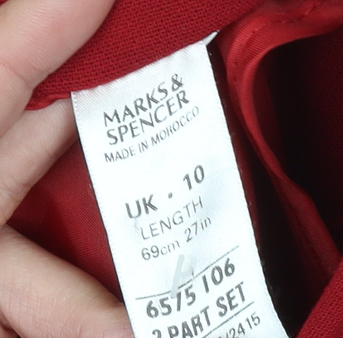 Marks and Spencer Women Red Pencil Skirt Size 10 Lined Workwear