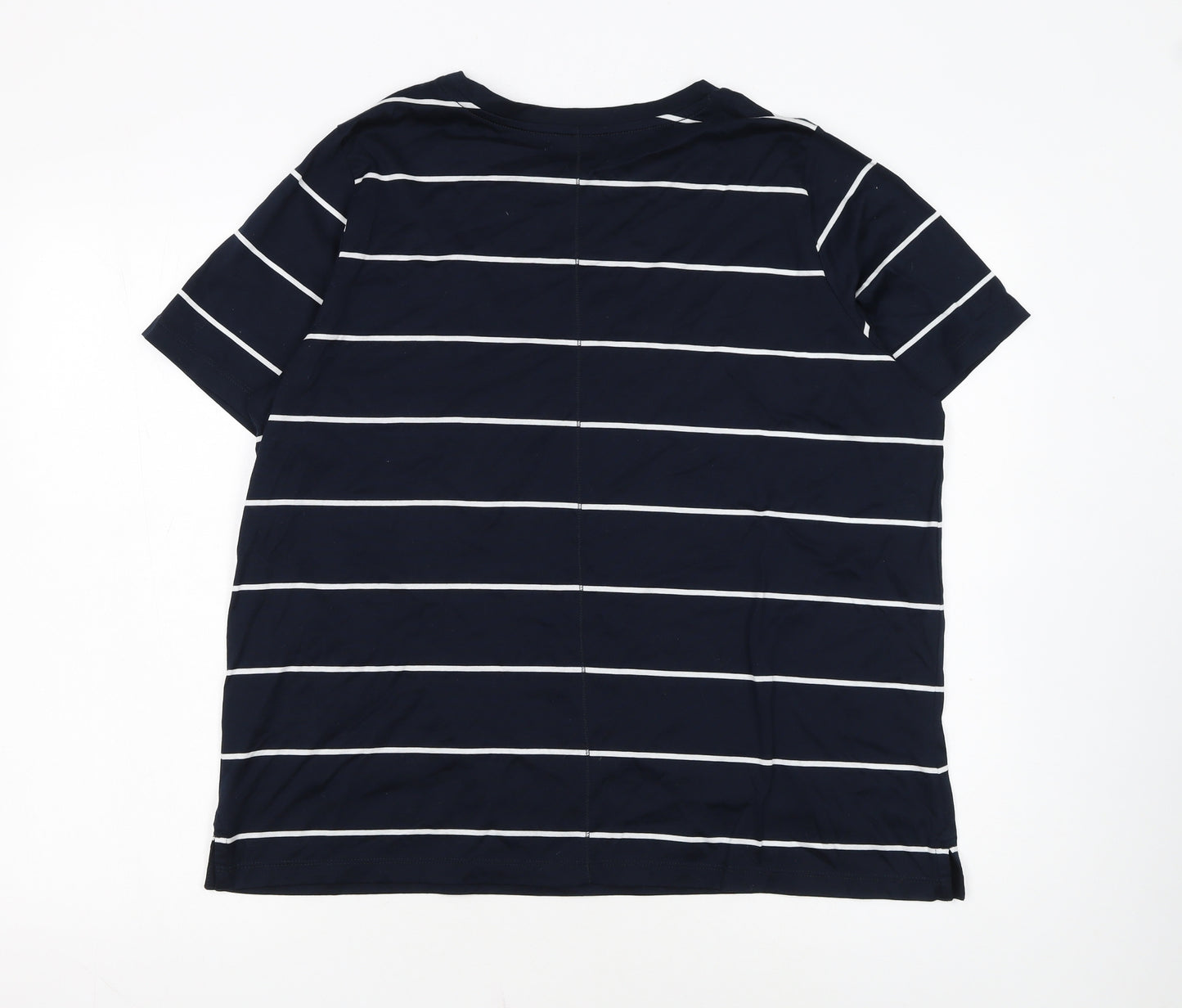 Marks and Spencer Women’s Blue Striped Cotton T-Shirt Size 18