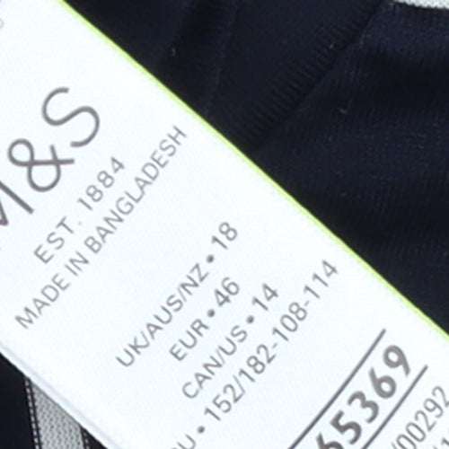 Marks and Spencer Women’s Blue Striped Cotton T-Shirt Size 18