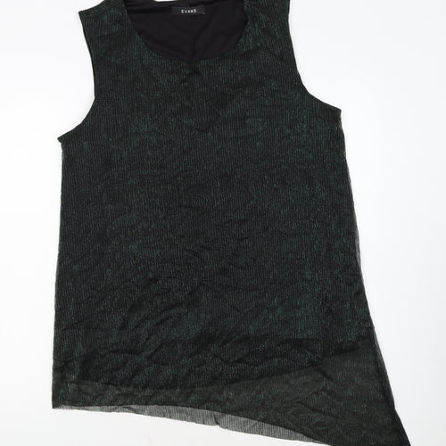Evans Womens Black Metallic Sleeveless Tunic Top Size 22