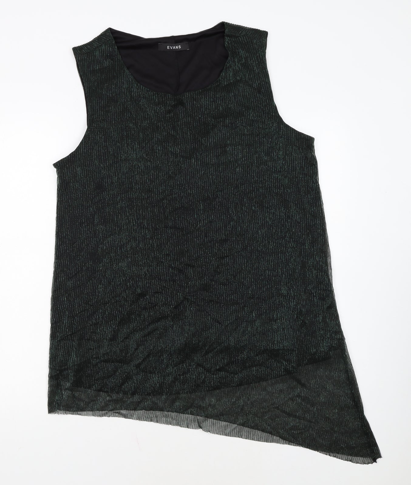 Evans Womens Black Metallic Sleeveless Tunic Top Size 22