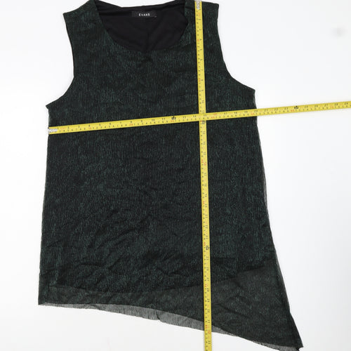 Evans Womens Black Metallic Sleeveless Tunic Top Size 22