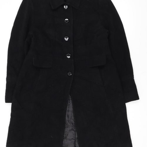 Worthington Women's Black Wool Blend Petite Medium Long Overcoat