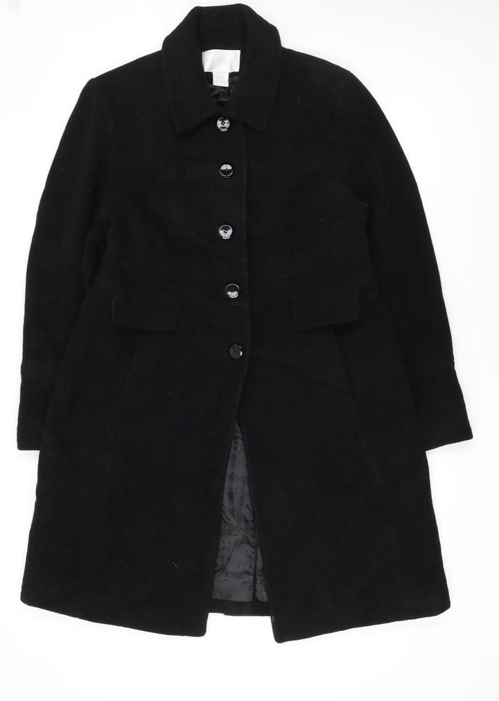 Worthington Women's Black Wool Blend Petite Medium Long Overcoat