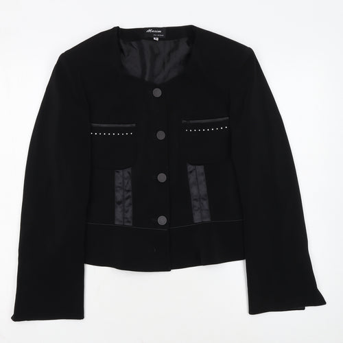 Maxim Women’s Black Tailored Single-Breasted Blazer Size 10